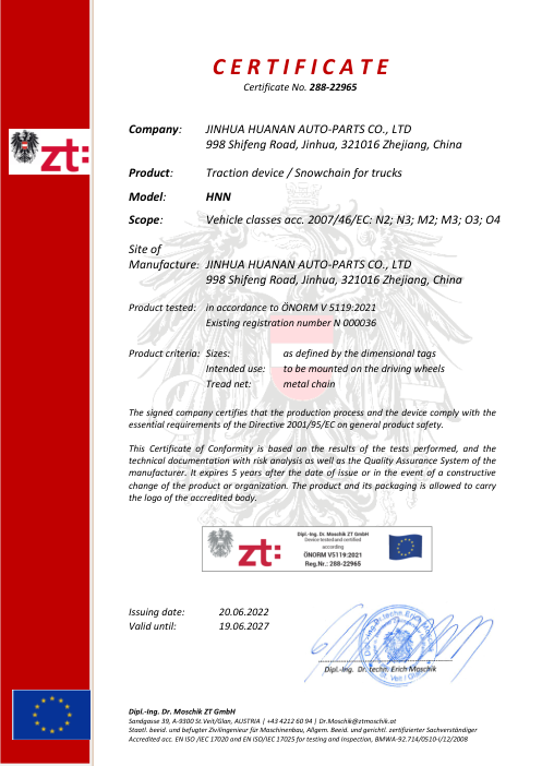 Certificate Zertifikat_288-22965_HNN