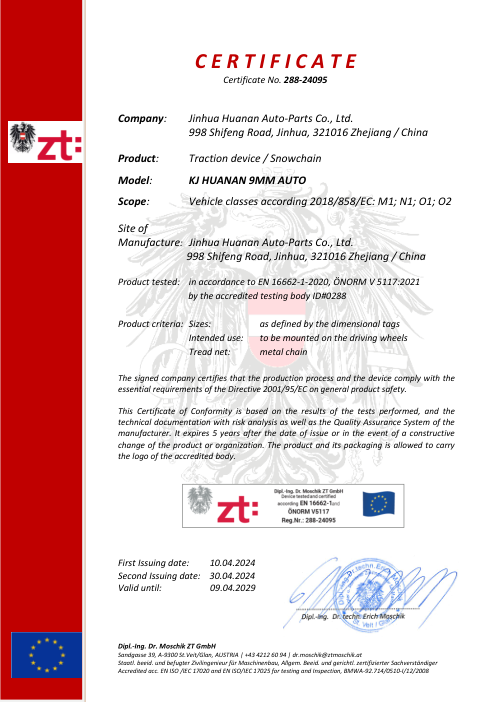 Certificate Zertifikat_288-24095_KJ_9mm
